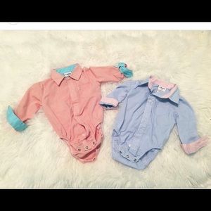 Two long sleeve formal shirts IZOD Brand 6-9 mth